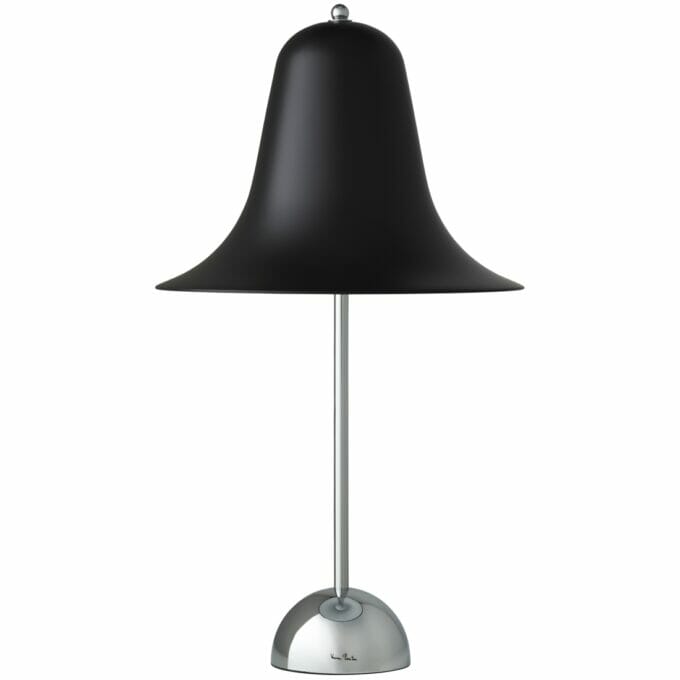 The Pantop table lamp in black matt by Verner Panton. Today, the table lamp is made by Verpan from Denmark.
