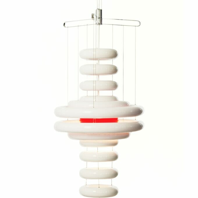 The Ufo pendant lamp by Verner Panton. Today, the luminaire is built by Verpan from Denmark.